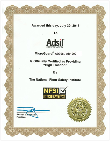 Image of the Adsil Corporation Award Certification