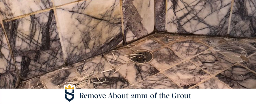 Remove About Half the Thickness of the Grout