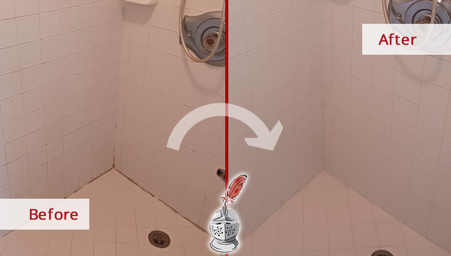 Shower Surfaces Before and After Our Grout Cleaning in Jupiter, FL