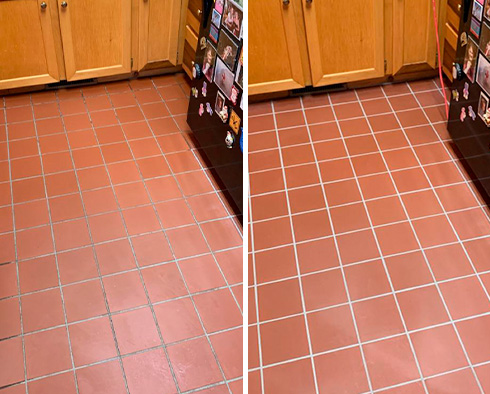 Floor Before and After a Tile Cleaning in North Palm Beach, FL
