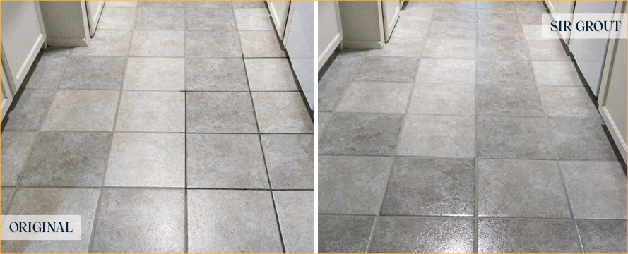 Floor Before and After a Superb Tile Sealing in Palm Beach Gardens, FL