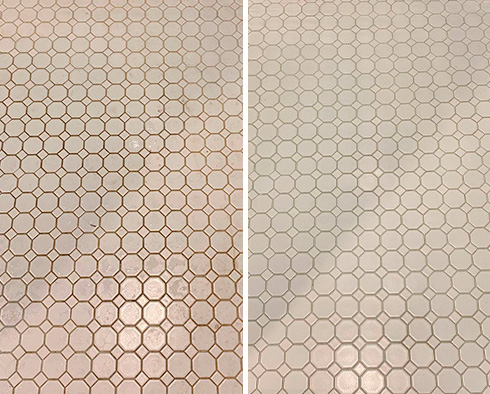 Shower Before and After a Grout Sealing in Palm Beach, FL