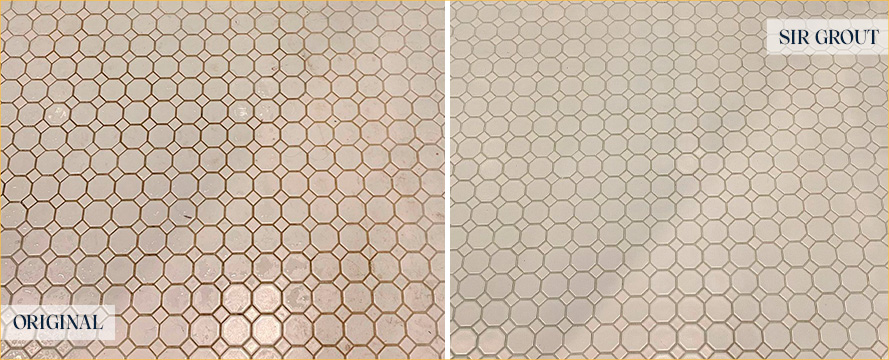 Shower Before and After a Flawless Grout Sealing in Palm Beach, FL