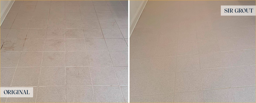 Floor Before and After a Superb Tile Cleaning in Palm Beach, FL