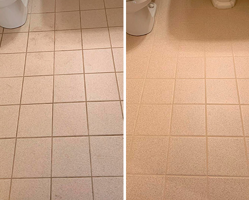 Floor Before and After a Tile Cleaning in Palm Beach, FL