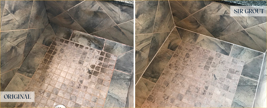 Shower Before and After an Excellent Tile Cleaning in Stuart, FL
