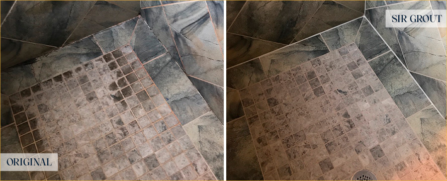 Shower Before and After a Flawless Tile Cleaning in Stuart, FL