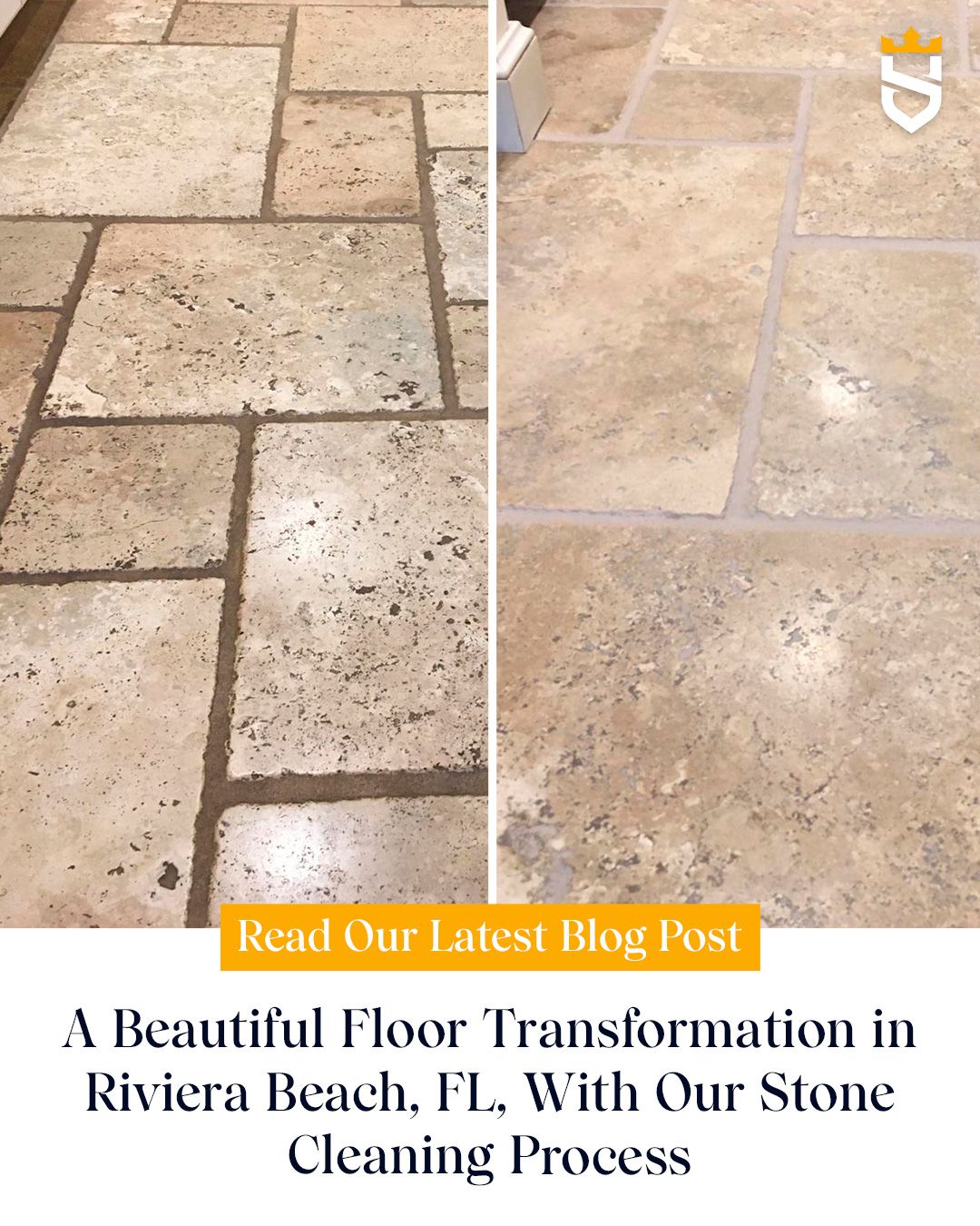 A Beautiful Floor Transformation in Riviera Beach, FL, With Our Stone Cleaning Process