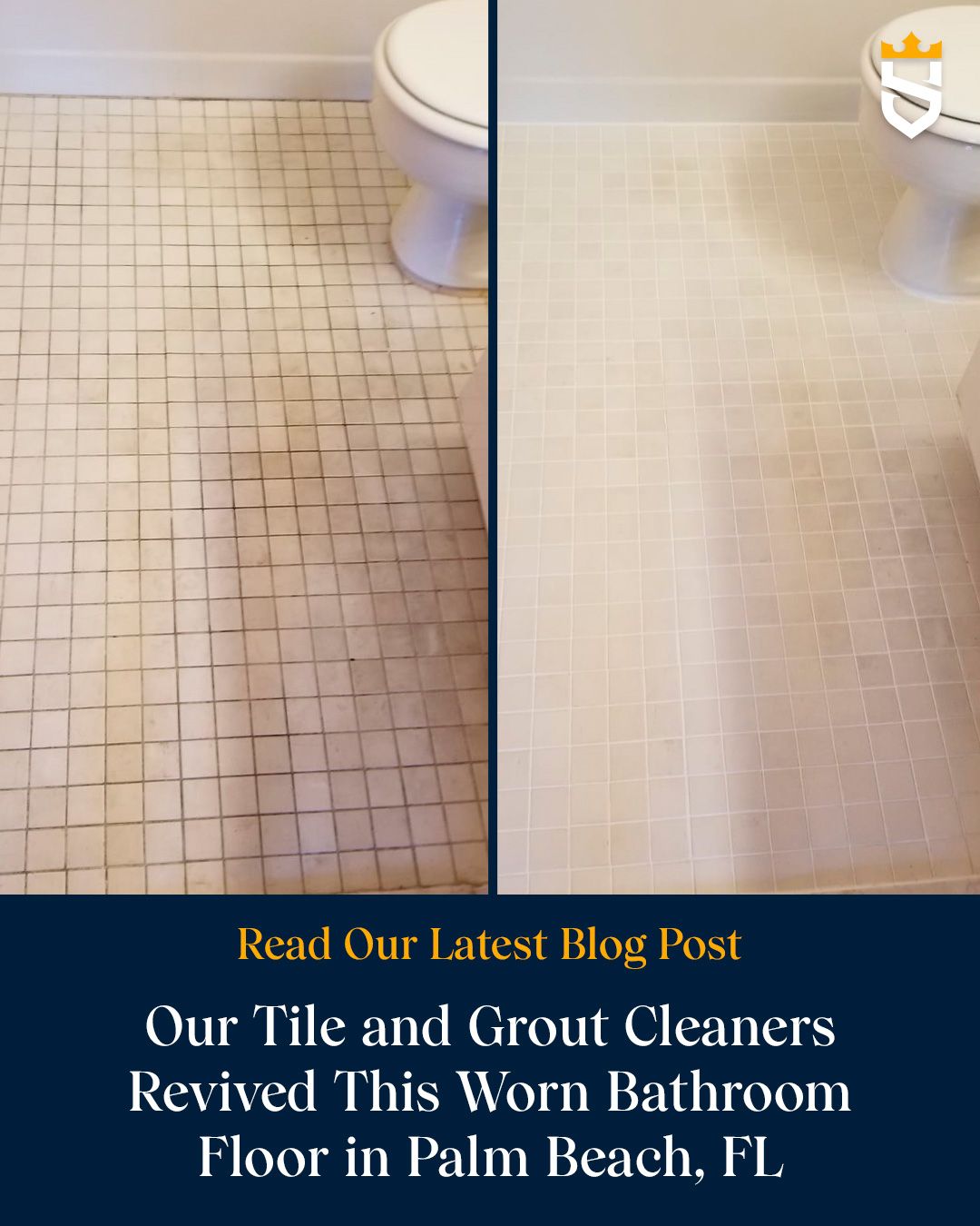 Our Tile and Grout Cleaners Revived This Worn Bathroom Floor in Palm Beach, FL