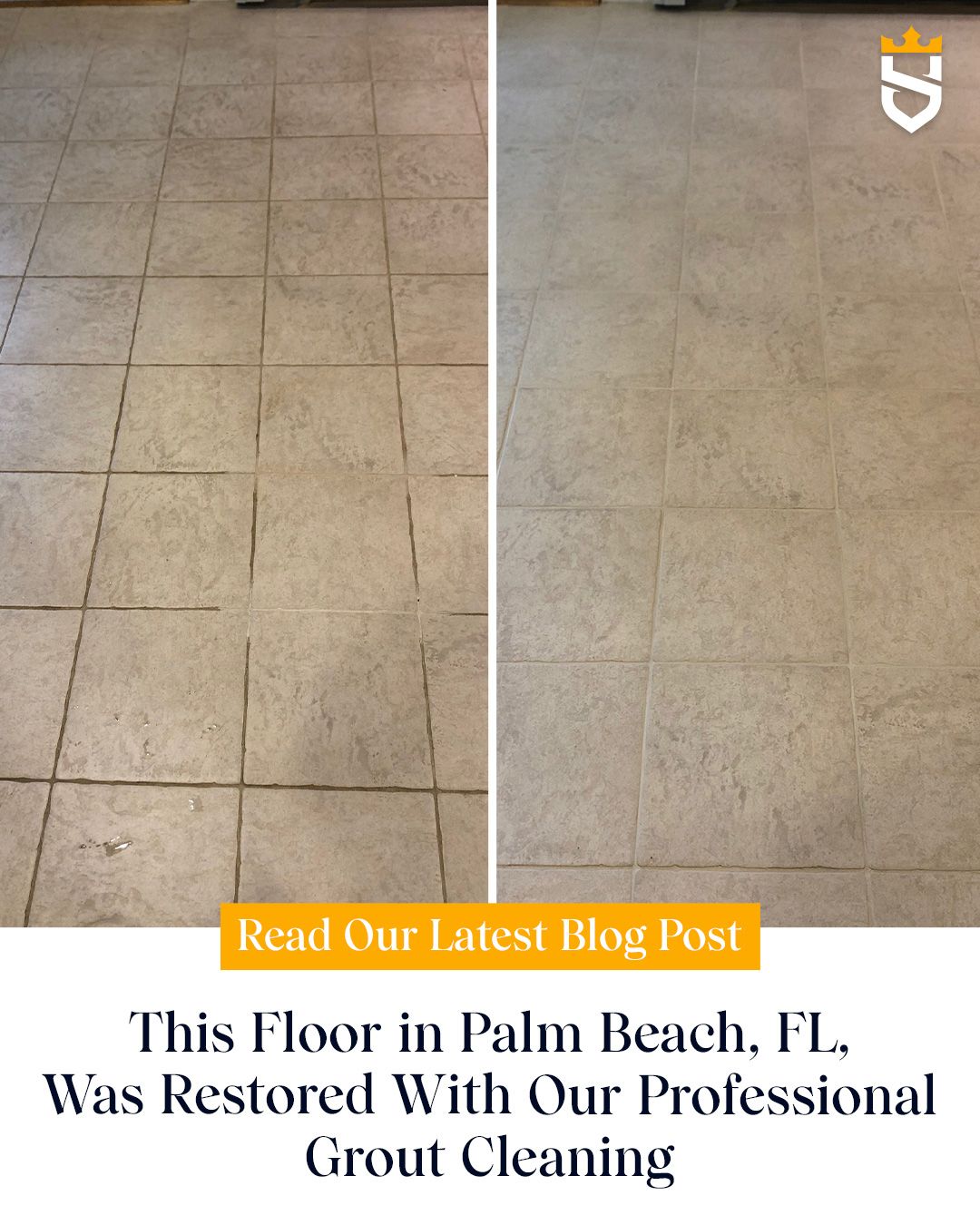 This Floor in Palm Beach, FL, Was Restored With Our Professional Grout Cleaning
