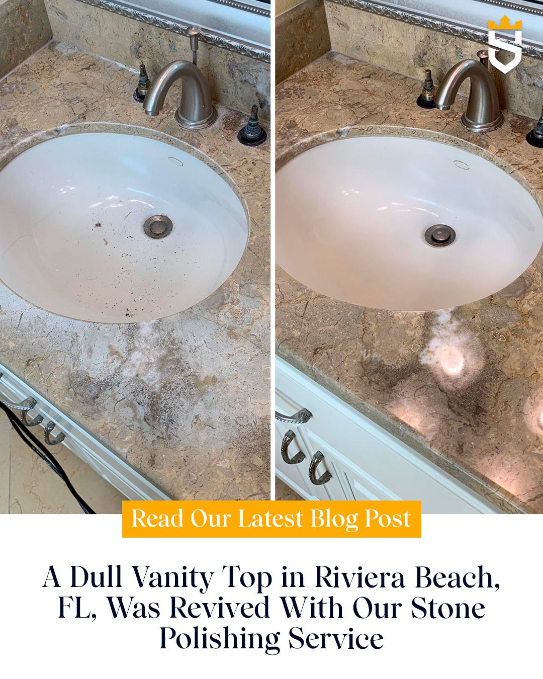 A Dull Vanity Top in Riviera Beach, FL, Was Revived With Our Stone Polishing Service